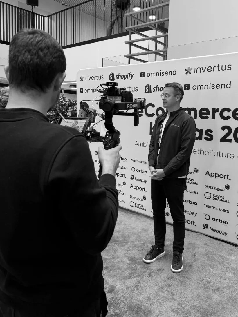 Evaldas Mockus on a marketing panel discussion